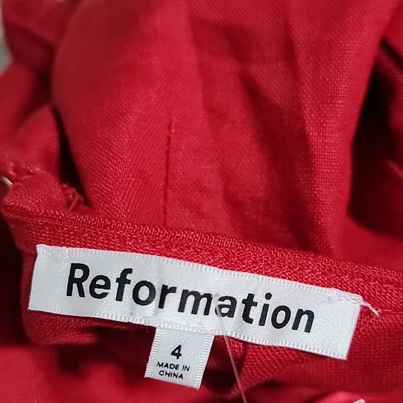 Reformation Mar linen midi dress Sz 4 NWOT - Picture 5 of 5